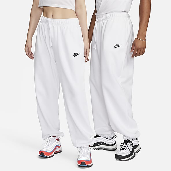 Nike white fleece pants clearance